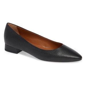 Aquatalia Penina Black Metallic Leather Flats